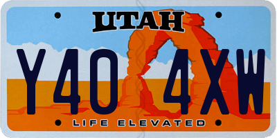 UT license plate Y404XW