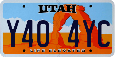 UT license plate Y404YC