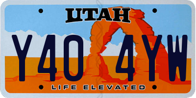 UT license plate Y404YW