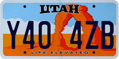 UT license plate Y404ZB