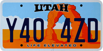 UT license plate Y404ZD