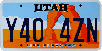 UT license plate Y404ZN
