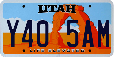 UT license plate Y405AM