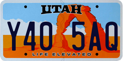 UT license plate Y405AQ