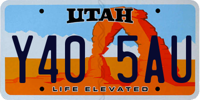 UT license plate Y405AU