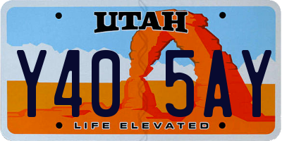 UT license plate Y405AY