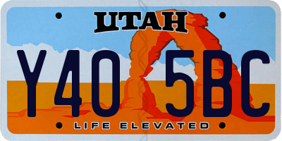 UT license plate Y405BC