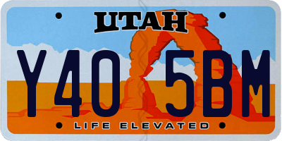 UT license plate Y405BM