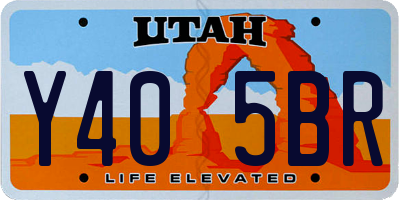 UT license plate Y405BR