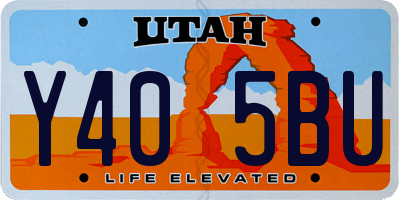 UT license plate Y405BU