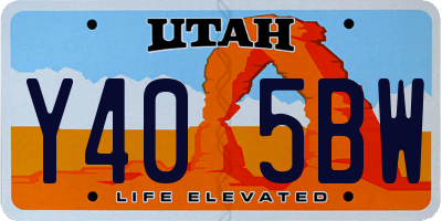 UT license plate Y405BW