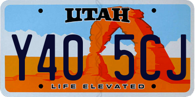 UT license plate Y405CJ