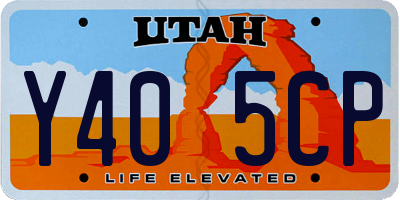 UT license plate Y405CP