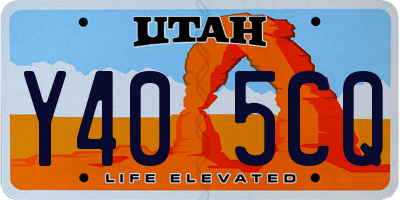 UT license plate Y405CQ