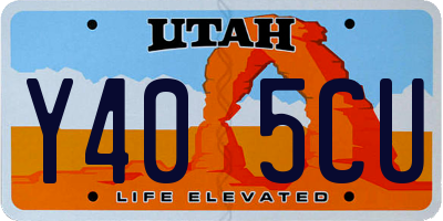 UT license plate Y405CU