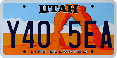 UT license plate Y405EA