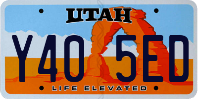 UT license plate Y405ED