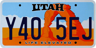 UT license plate Y405EJ