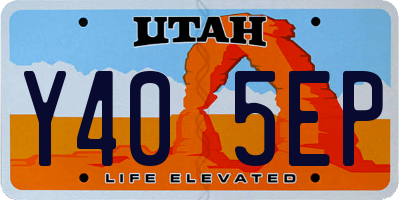 UT license plate Y405EP