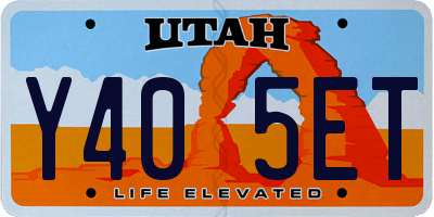 UT license plate Y405ET