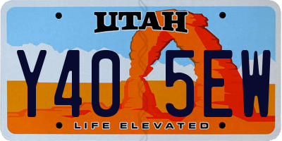 UT license plate Y405EW