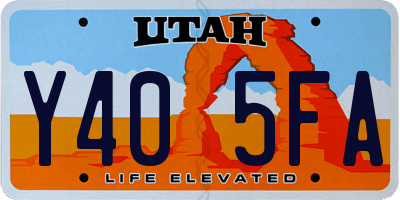 UT license plate Y405FA