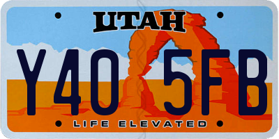 UT license plate Y405FB