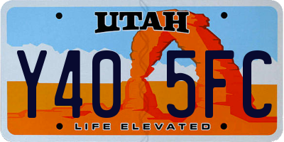 UT license plate Y405FC