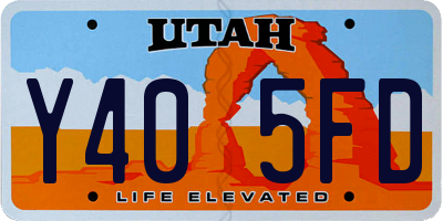 UT license plate Y405FD
