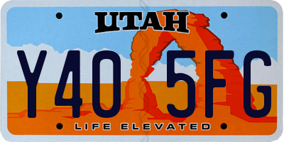 UT license plate Y405FG