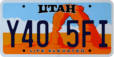 UT license plate Y405FI