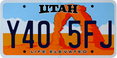 UT license plate Y405FJ