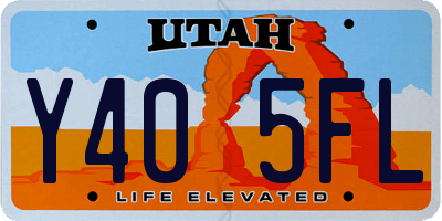 UT license plate Y405FL