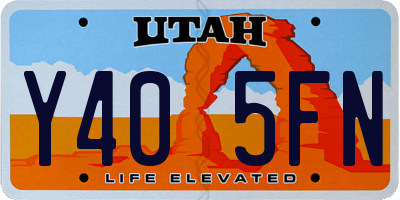 UT license plate Y405FN