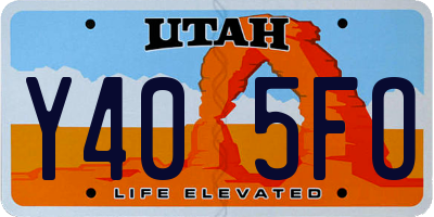 UT license plate Y405FO