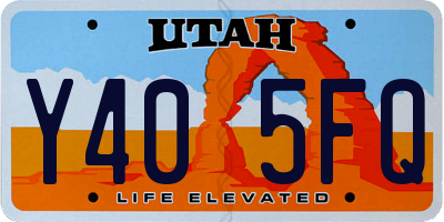 UT license plate Y405FQ