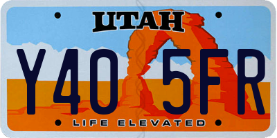 UT license plate Y405FR