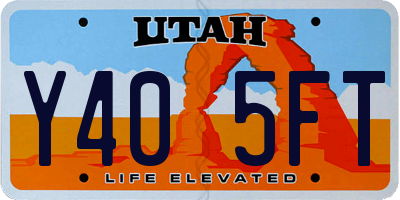 UT license plate Y405FT