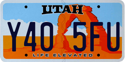 UT license plate Y405FU