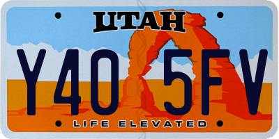 UT license plate Y405FV