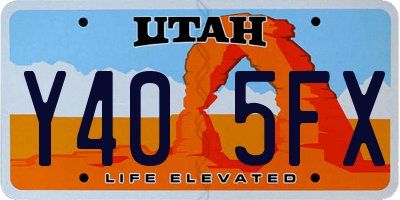 UT license plate Y405FX