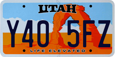 UT license plate Y405FZ