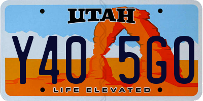 UT license plate Y405GO