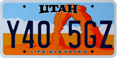 UT license plate Y405GZ