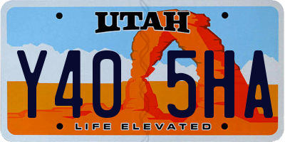 UT license plate Y405HA