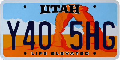 UT license plate Y405HG