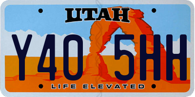 UT license plate Y405HH