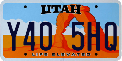 UT license plate Y405HQ