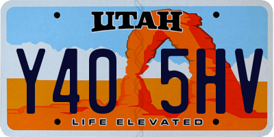 UT license plate Y405HV