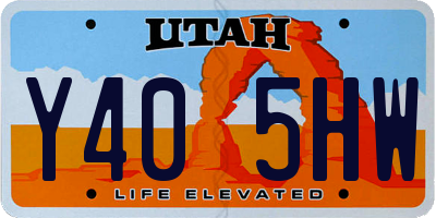 UT license plate Y405HW